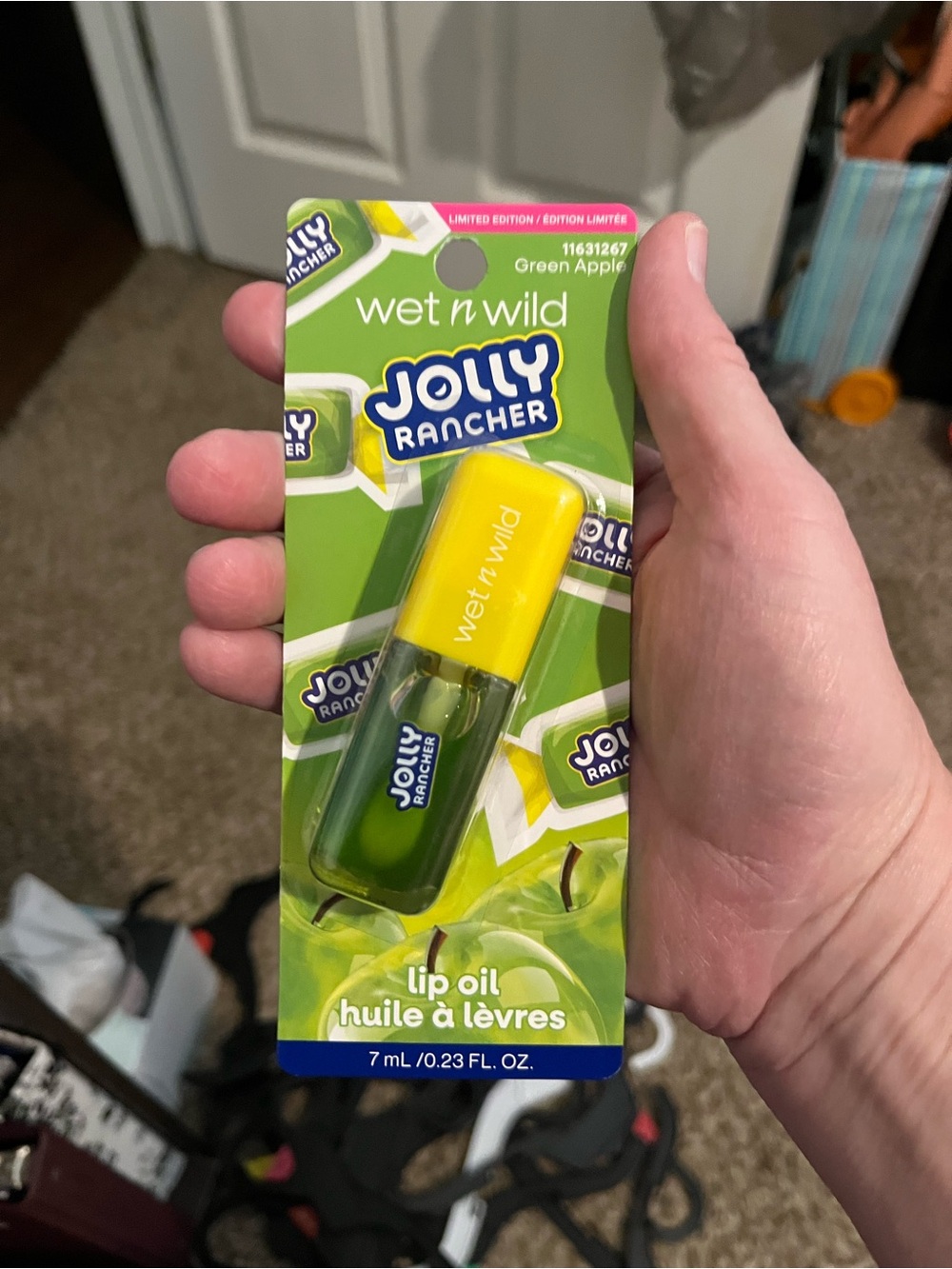 wet n wild Jolly Rancher Green Apple Lip Oil — Yellow & Green Packaging